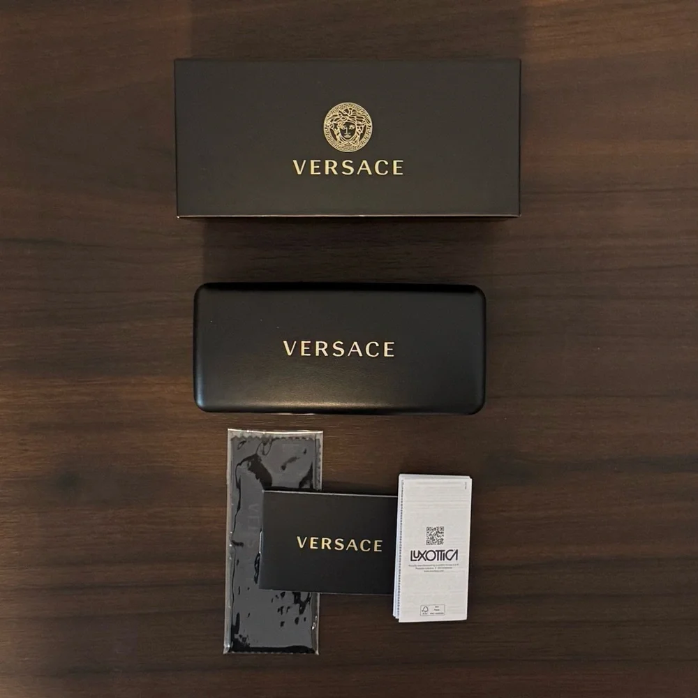 Versace Black Sunglasses with Gold Detail - Picture 10 of 12